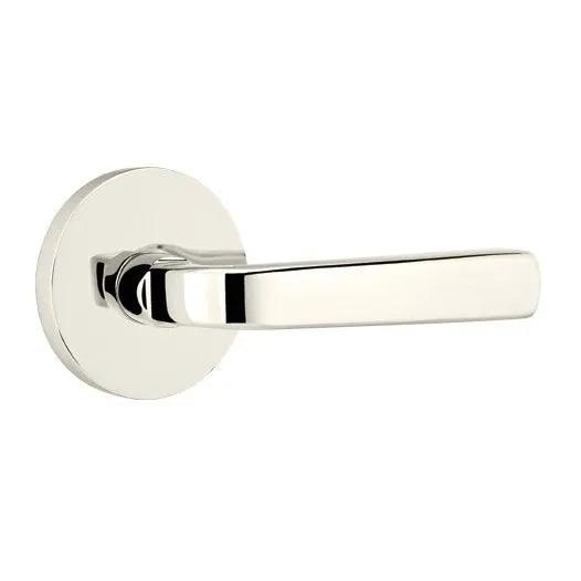 Emtek Sion Lever With Disk Rosette Lifetime Polished Nickel