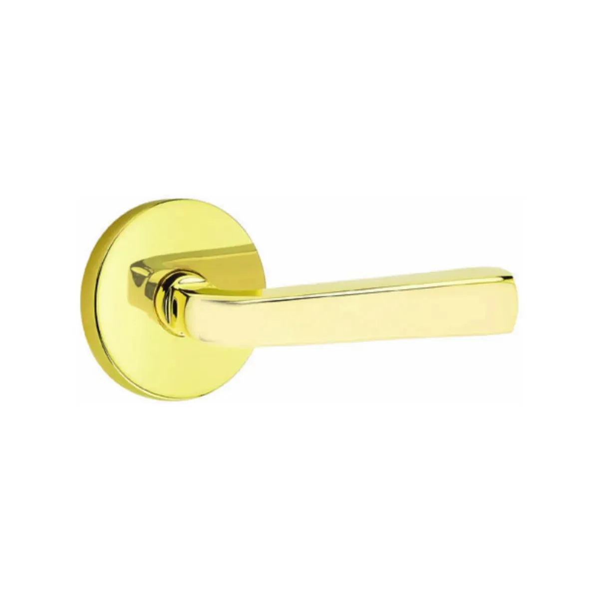 Emtek Sion Lever With Disk Rosette Unlacquered Brass