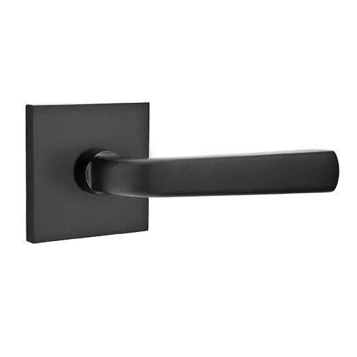 Emtek Sion Lever With Square Rosette in Flat Black finish