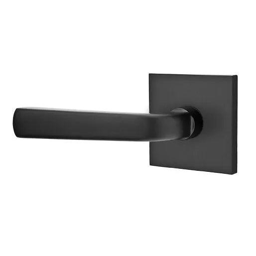 Emtek Sion Lever With Square Rosette in Flat Black finish