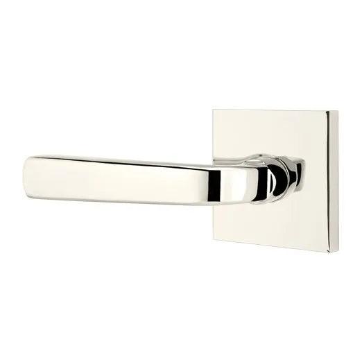 Emtek Sion Lever With Square Rosette in Lifetime Polished Nickel finish