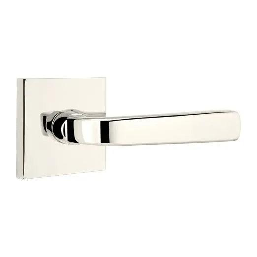 Emtek Sion Lever With Square Rosette in Lifetime Polished Nickel finish