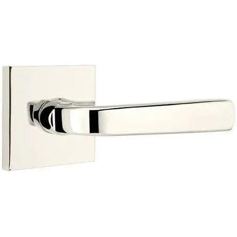 Emtek Sion Lever With Square Rosette in Lifetime Polished Nickel finish
