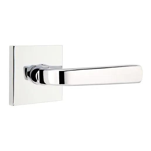 Emtek Sion Lever With Square Rosette in Polished Chrome finish