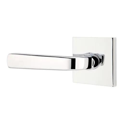 Emtek Sion Lever With Square Rosette in Polished Chrome finish