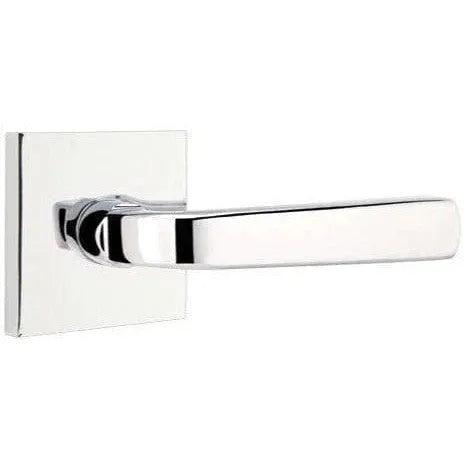Emtek Sion Lever With Square Rosette in Polished Chrome finish