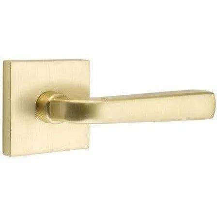 Emtek Sion Lever With Square Rosette in Satin Brass finish