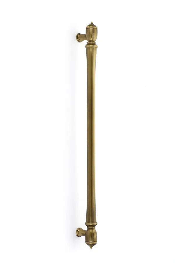The Emtek Spindle Appliance Pull, 18" Center to Center in French Antique finish