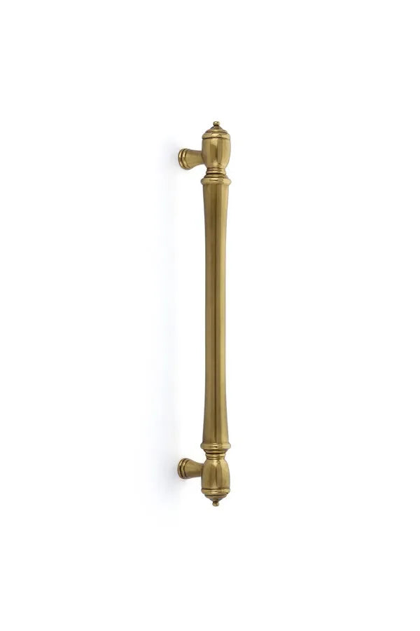 The Emtek Spindle Appliance Pull, 12" Center to Center in French Antique finish