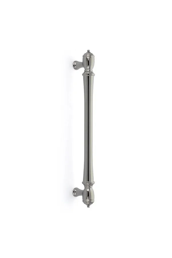 The Emtek Spindle Appliance Pull, 12" Center to Center in Lifetime Polished Nickel finish