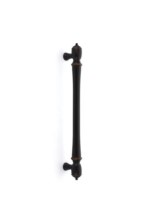 The Emtek Spindle Appliance Pull, 12" Center to Center in Oil Rubbed Bronze finish