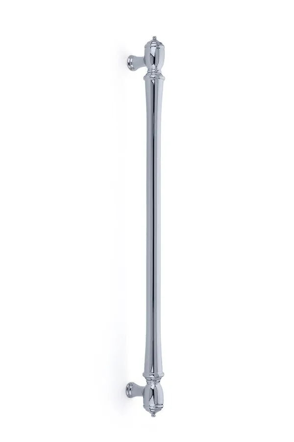 The Emtek Spindle Appliance Pull, 18" Center to Center in Polished Chrome finish