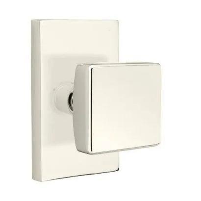 EmtekEmtek Square Knob with Modern Rectangular Rosette in 