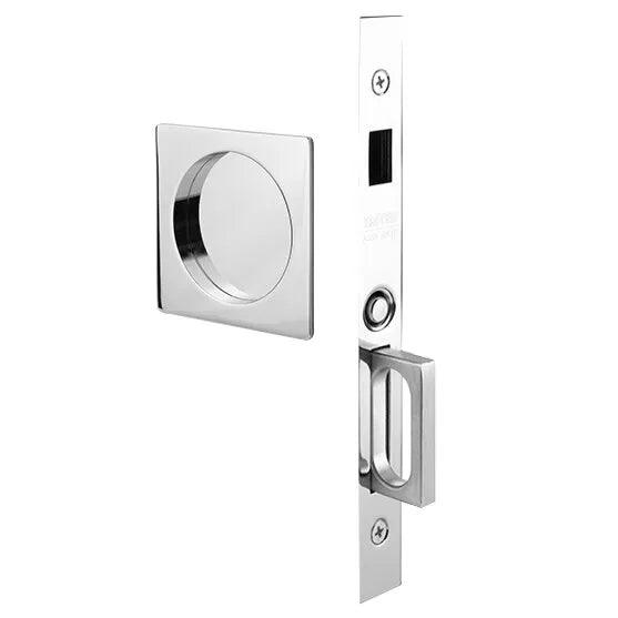 Emtek Square Pocket Door Mortise Lock Polished Chrome