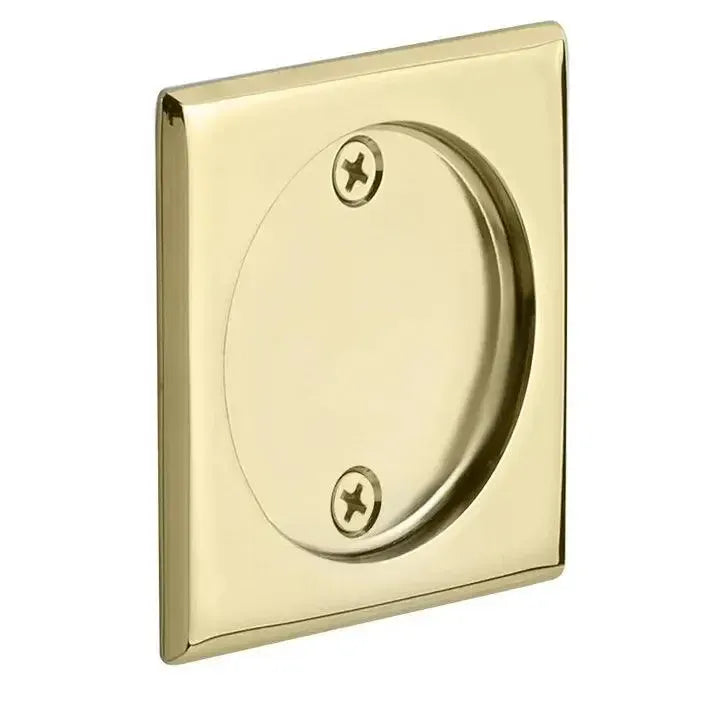 Emtek Dummy Square Pocket Door Tubular Lock-For Double Door Application in Unlacquered Brass finish