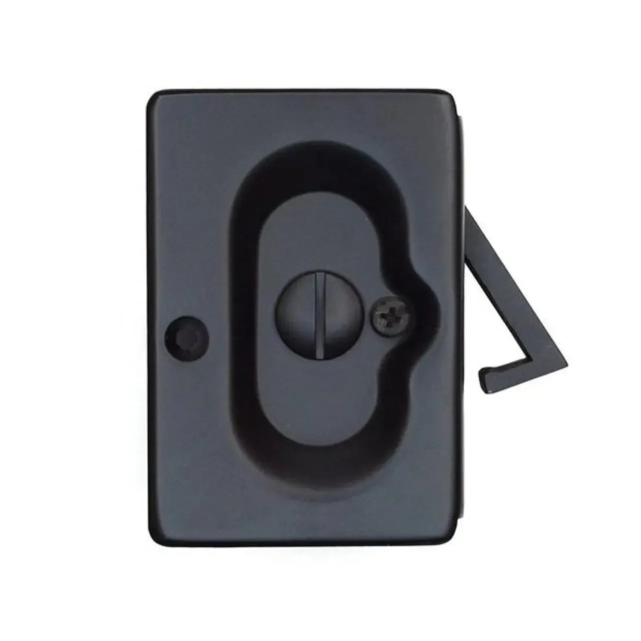 Emtek Standard Pocket Door Lock in Flat Black finish