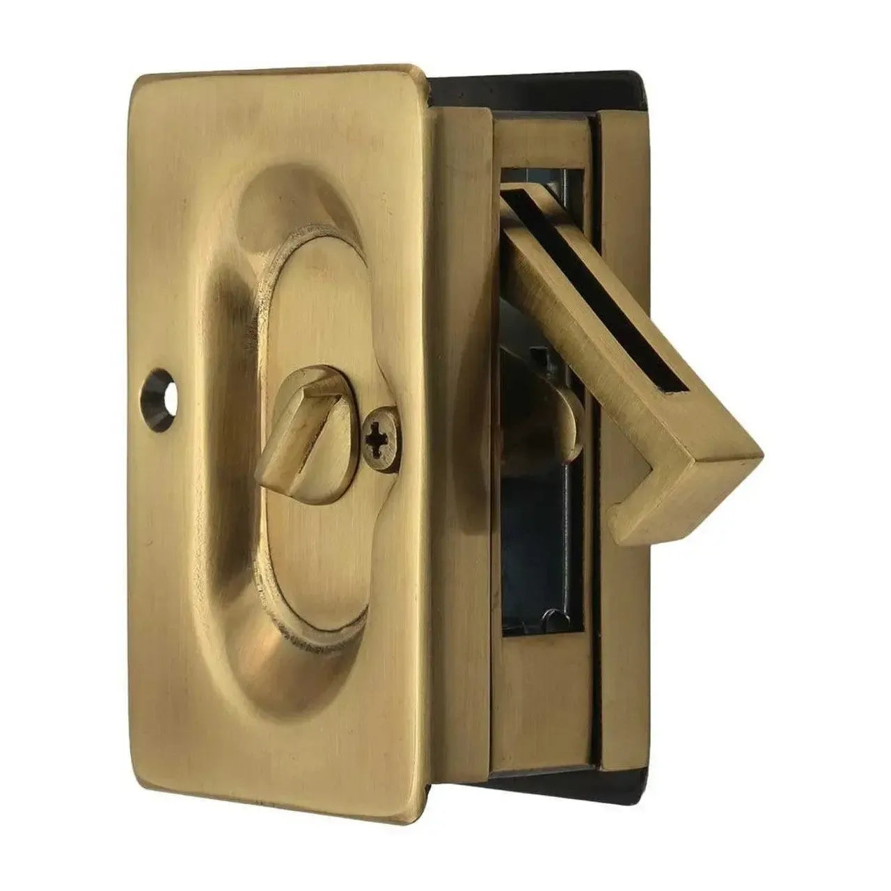 Emtek Standard Pocket Door Lock in French Antique finish