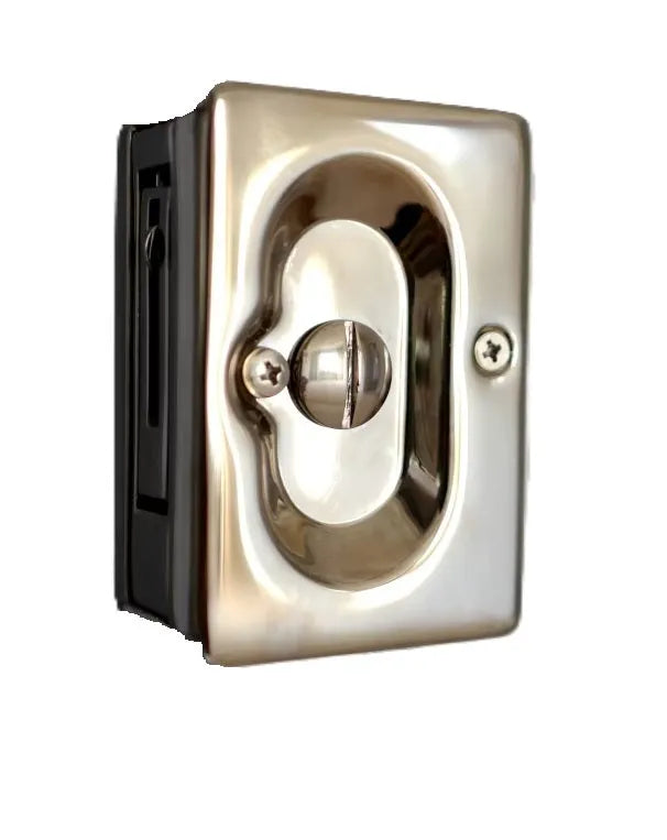 Emtek Standard Pocket Door Lock in Lifetime Polished Nickel finish