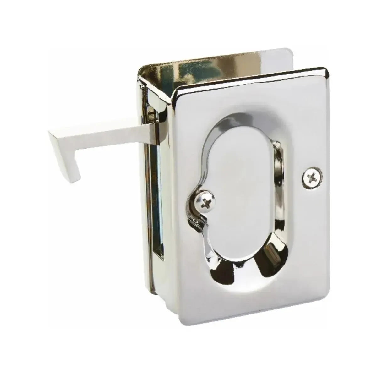 Emtek Standard Pocket Door Lock in Lifetime Polished Nickel finish