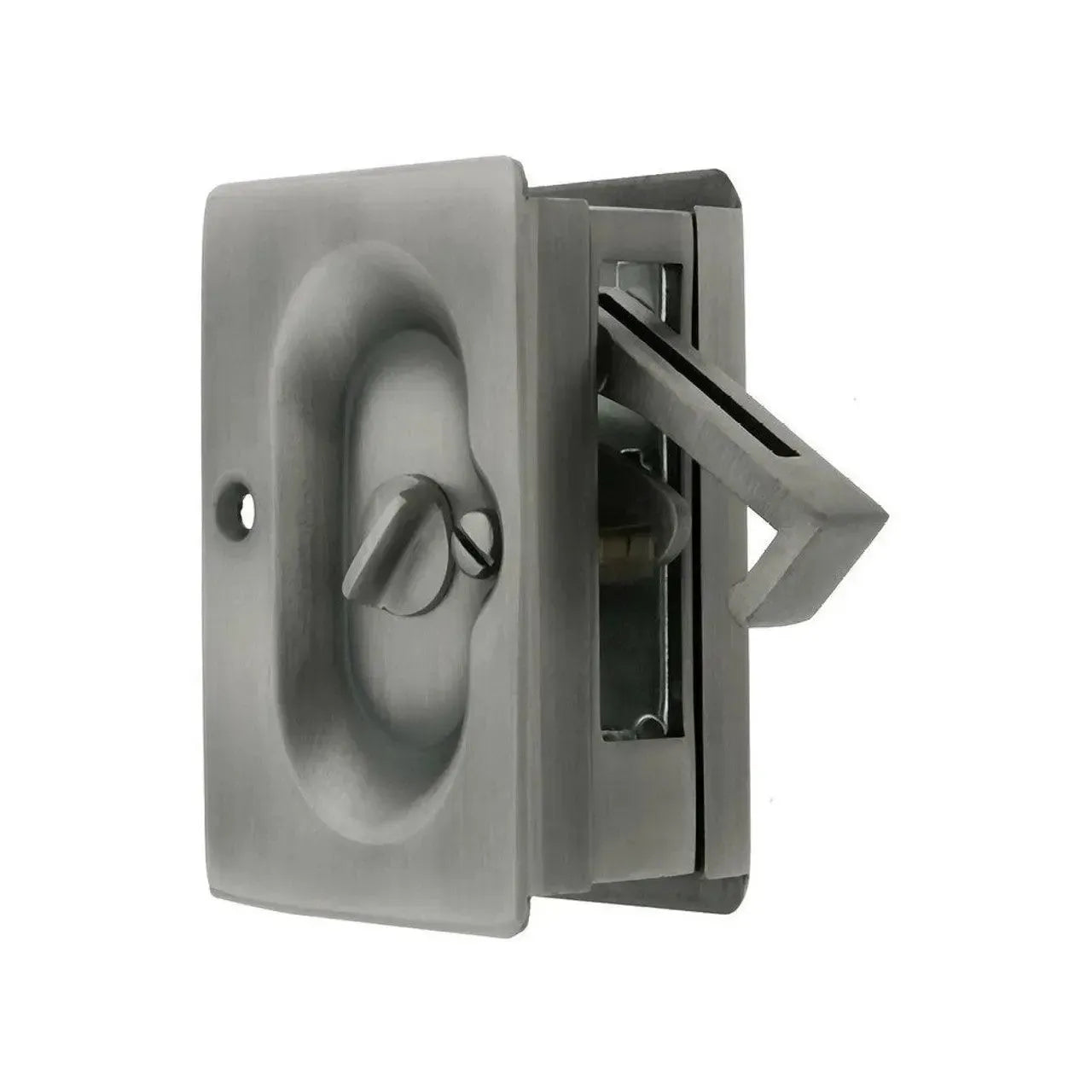 Emtek Standard Pocket Door Lock in Pewter finish