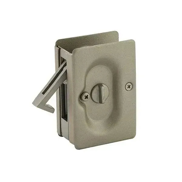 Emtek Standard Pocket Door Lock in Tumbled White Bronze finish
