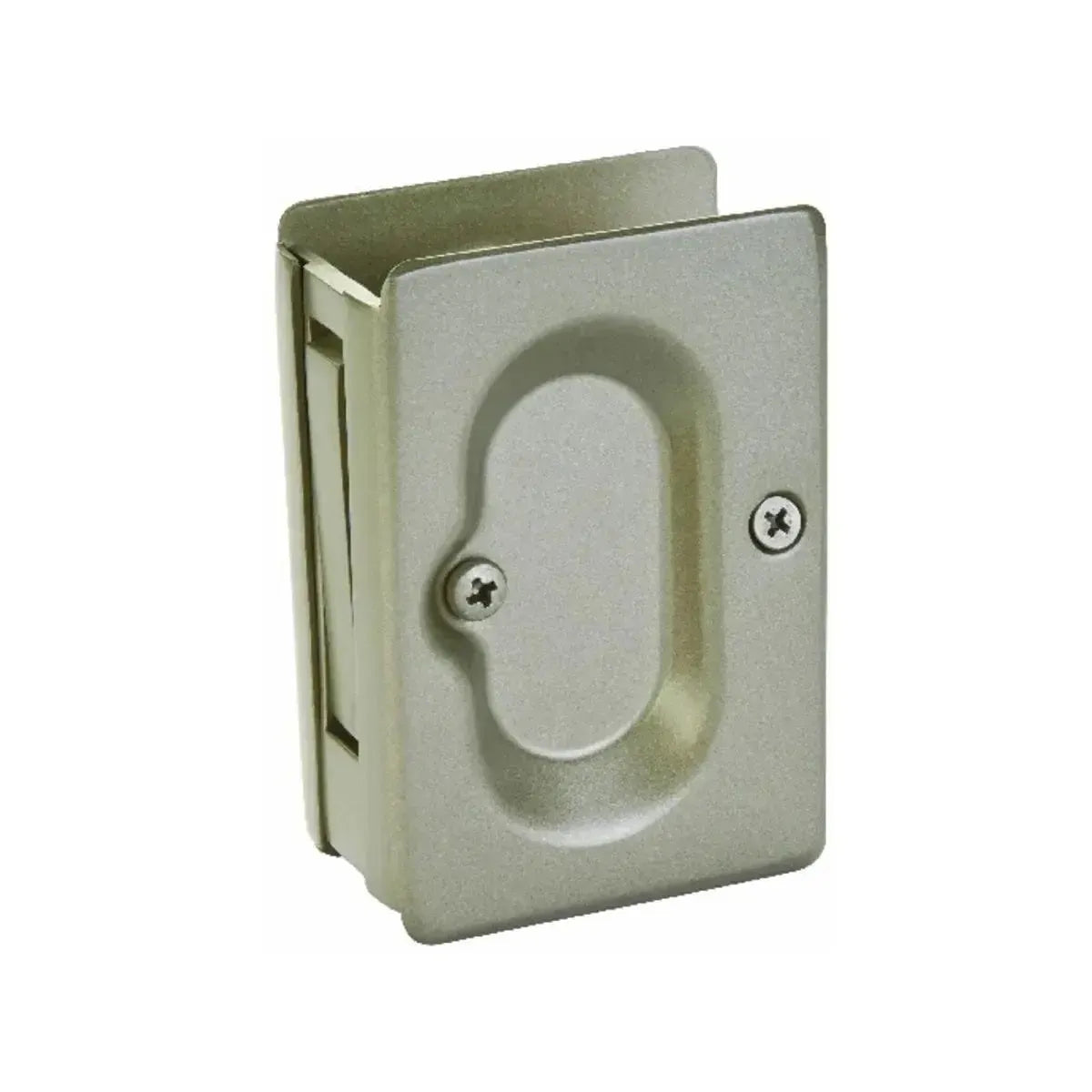 Emtek Standard Pocket Door Lock in Tumbled White Bronze finish