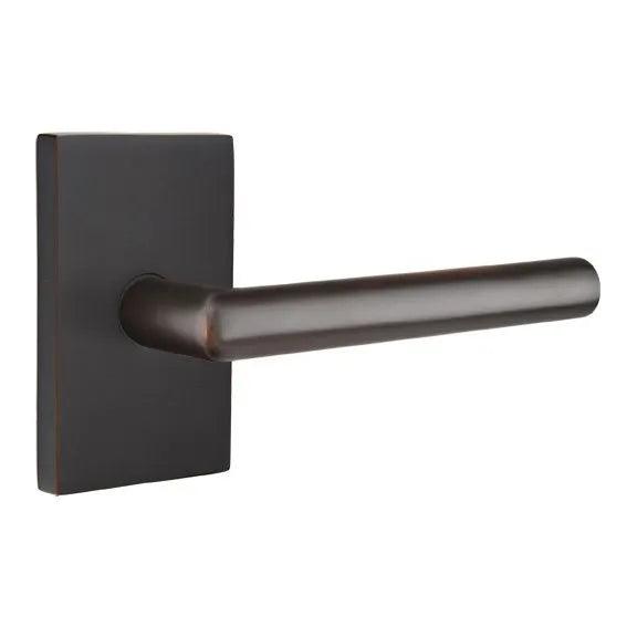 Emtek Stuttgart Lever With Modern Rectangular Rosette Oil Rubbed Bronze