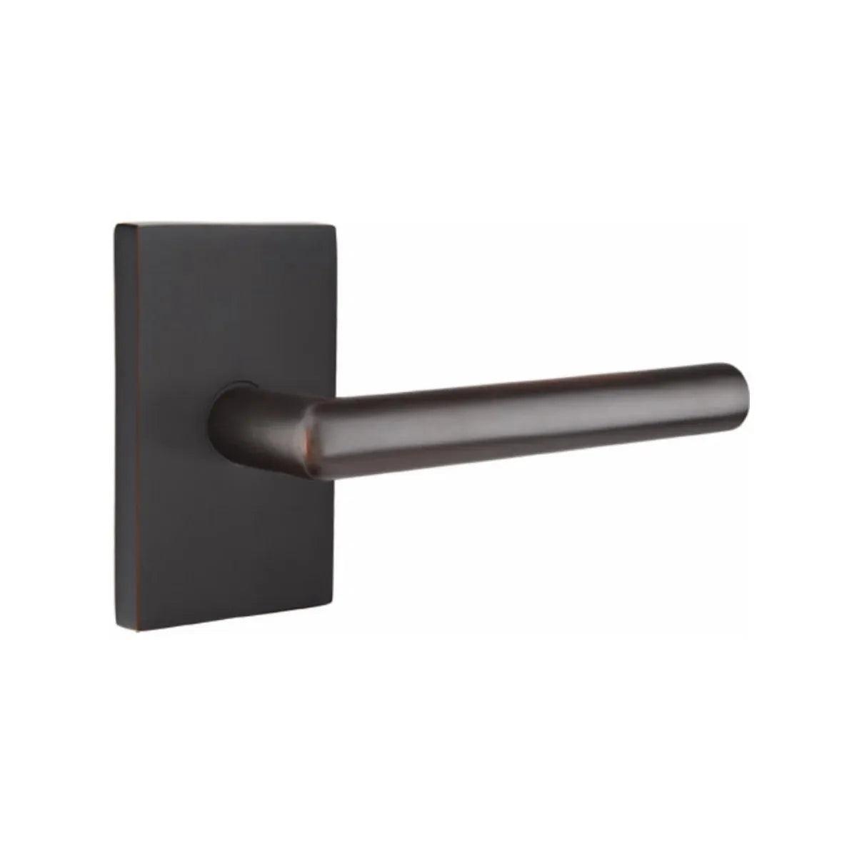 Emtek Stuttgart Lever With Modern Rectangular Rosette Oil Rubbed Bronze
