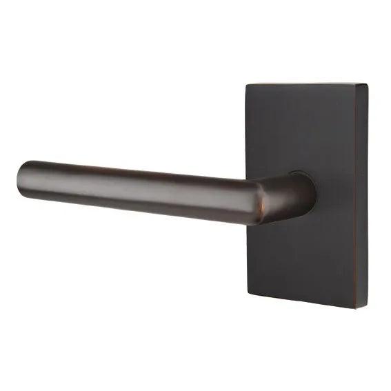 Emtek Stuttgart Lever With Modern Rectangular Rosette Oil Rubbed Bronze