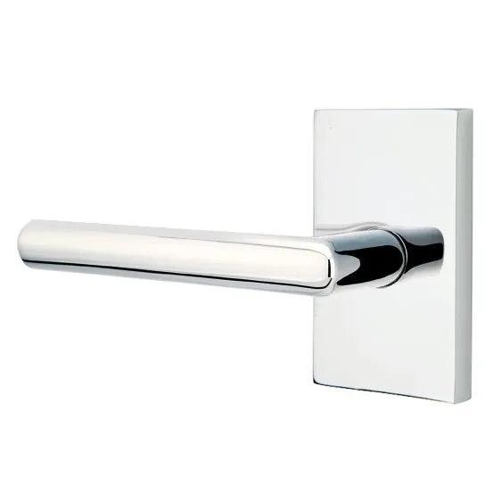Emtek Stuttgart Lever With Modern Rectangular Rosette Polished Chrome