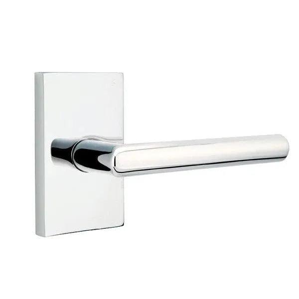 Emtek Stuttgart Lever With Modern Rectangular Rosette Polished Chrome