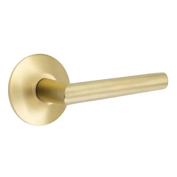 Emtek Stuttgart Lever with Modern Rosette Satin Brass