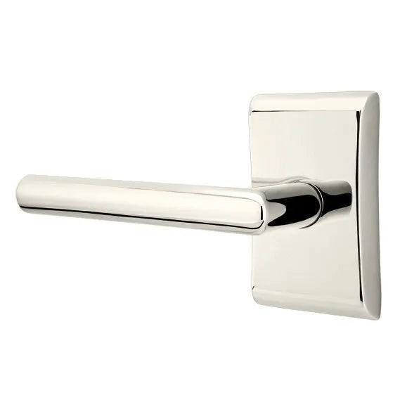 Emtek Stuttgart Lever With Neos Rosette Lifetime Polished Nickel