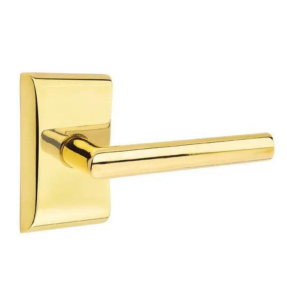 Emtek Stuttgart Lever With Neos Rosette Unlacquered Brass