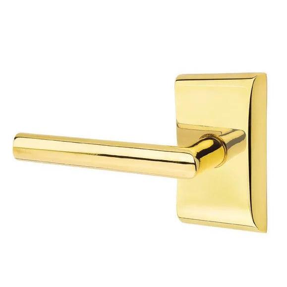 Emtek Stuttgart Lever With Neos Rosette Unlacquered Brass