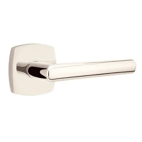 Emtek Stuttgart Lever With Urban Modern Rosette Lifetime Polished Nickel
