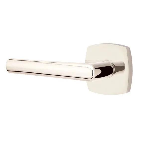 Emtek Stuttgart Lever With Urban Modern Rosette Lifetime Polished Nickel