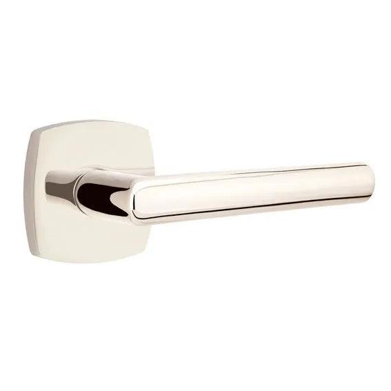 Emtek Stuttgart Lever With Urban Modern Rosette Lifetime Polished Nickel