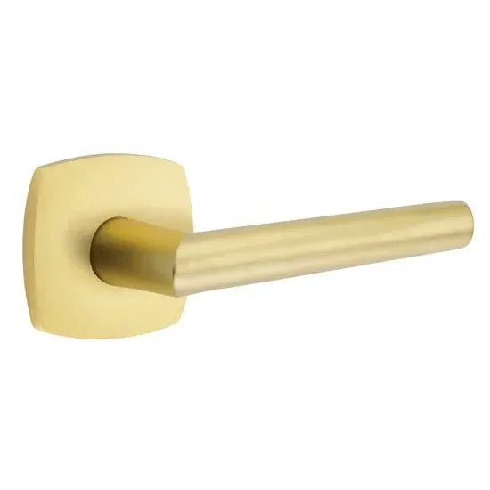 Emtek Stuttgart Lever With Urban Modern Rosette Satin Brass