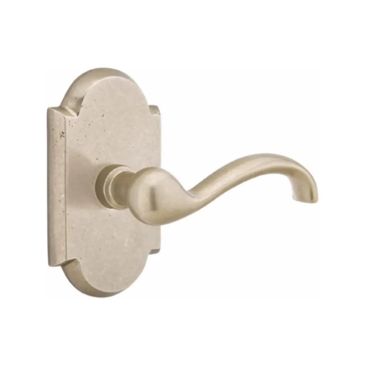Emtek Teton Lever With #1 Rosette Tumbled White Bronze