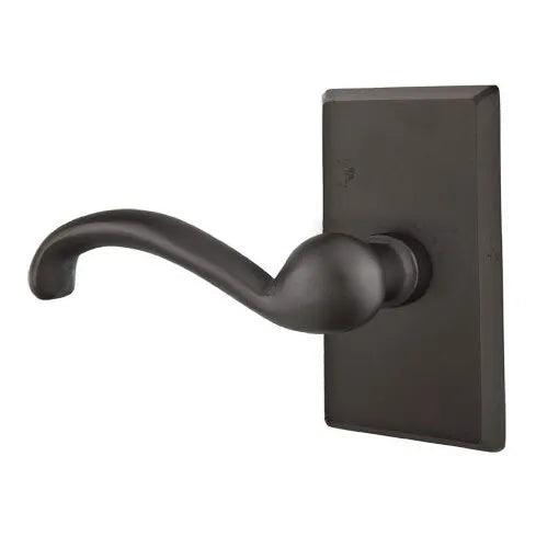 Emtek Teton Lever With #3 Rosette in Flat Black Bronze Patina finish