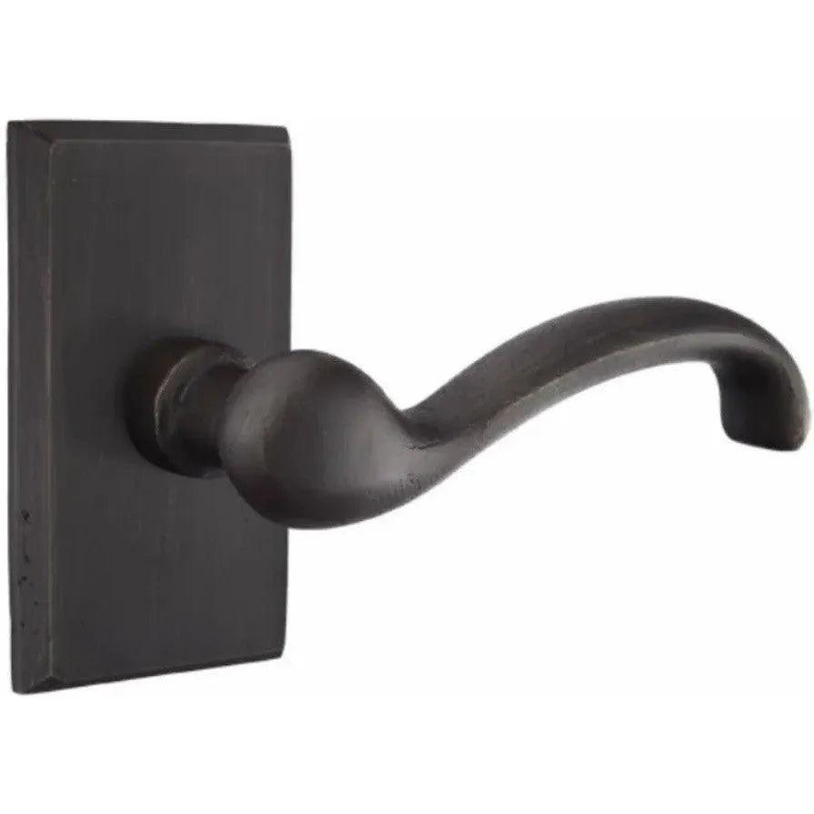 Emtek Teton Lever With #3 Rosette in Medium Bronze Patina finish
