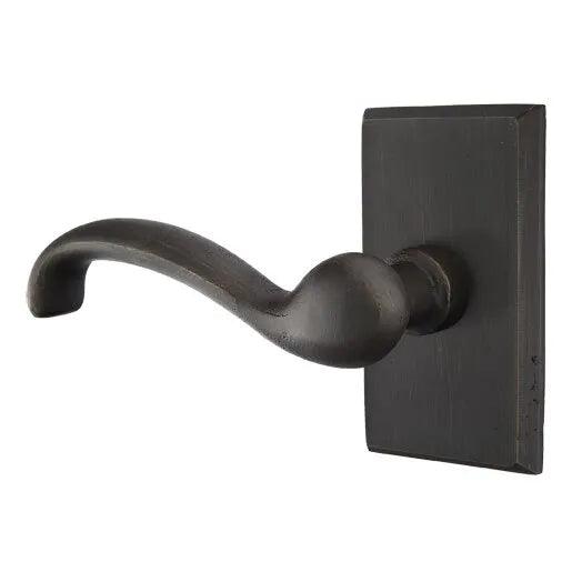 Emtek Teton Lever With #3 Rosette in Medium Bronze Patina finish