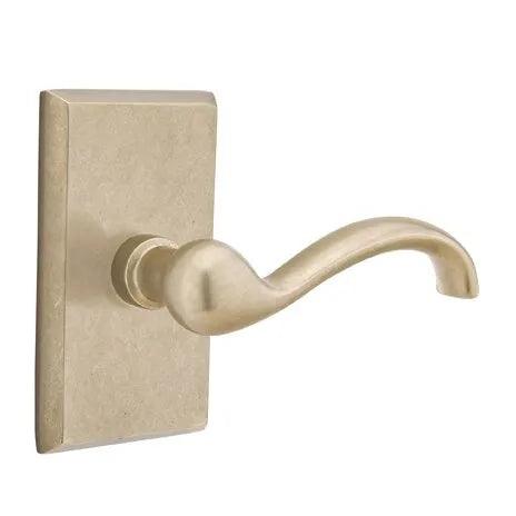Emtek Teton Lever With #3 Rosette in Tumbled White Bronze finish