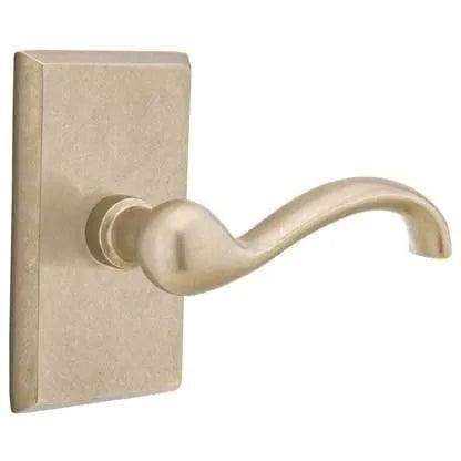 Emtek Teton Lever With #3 Rosette in Tumbled White Bronze finish