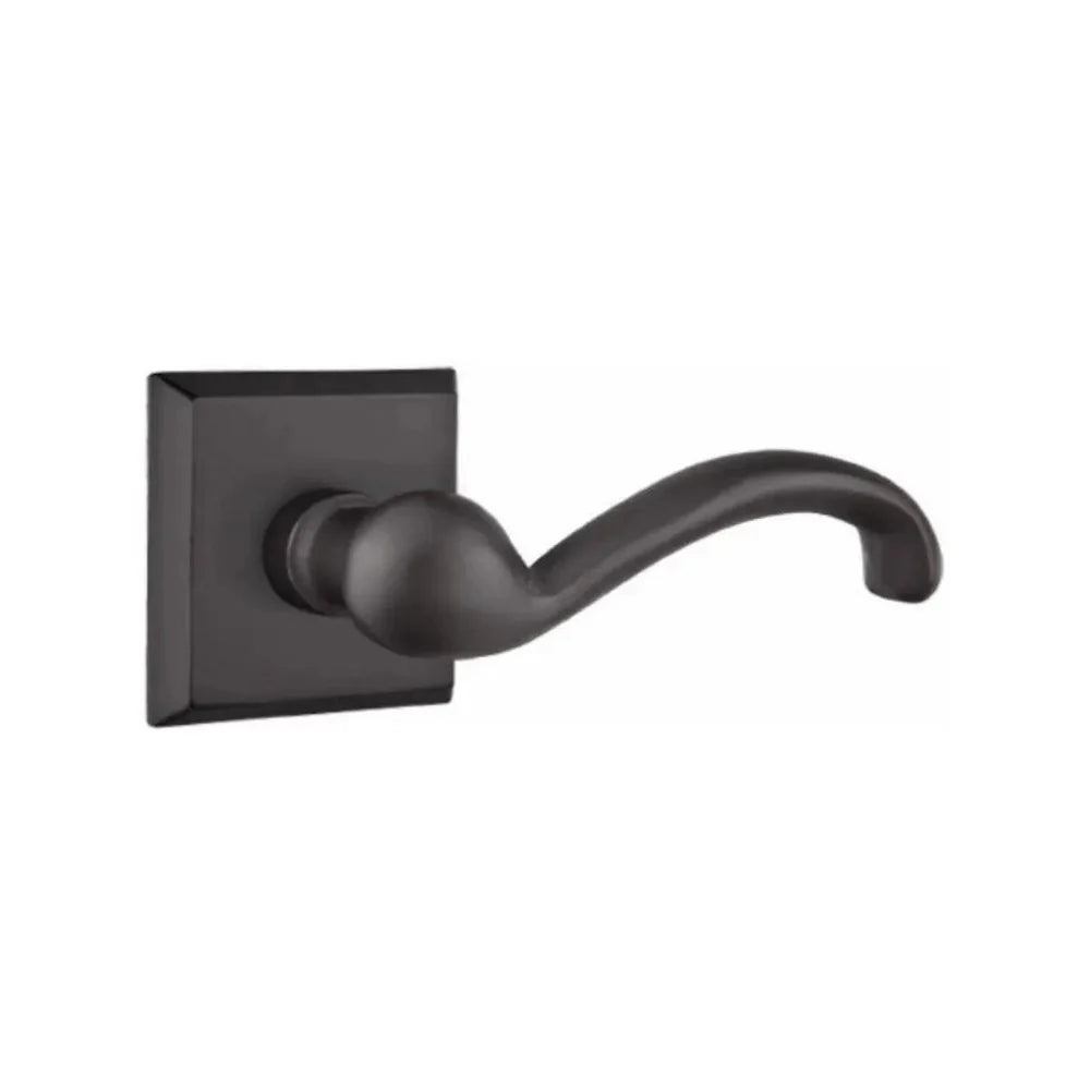 Emtek Teton Lever With #6 Rosette Flat Black Bronze Patina