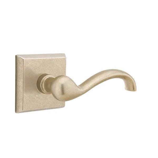 Emtek Teton Lever With #6 Rosette Tumbled White Bronze