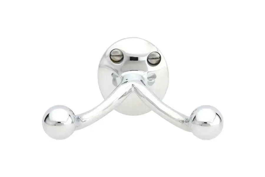 Emtek Traditional Brass Double Robe Hook Polished Chrome