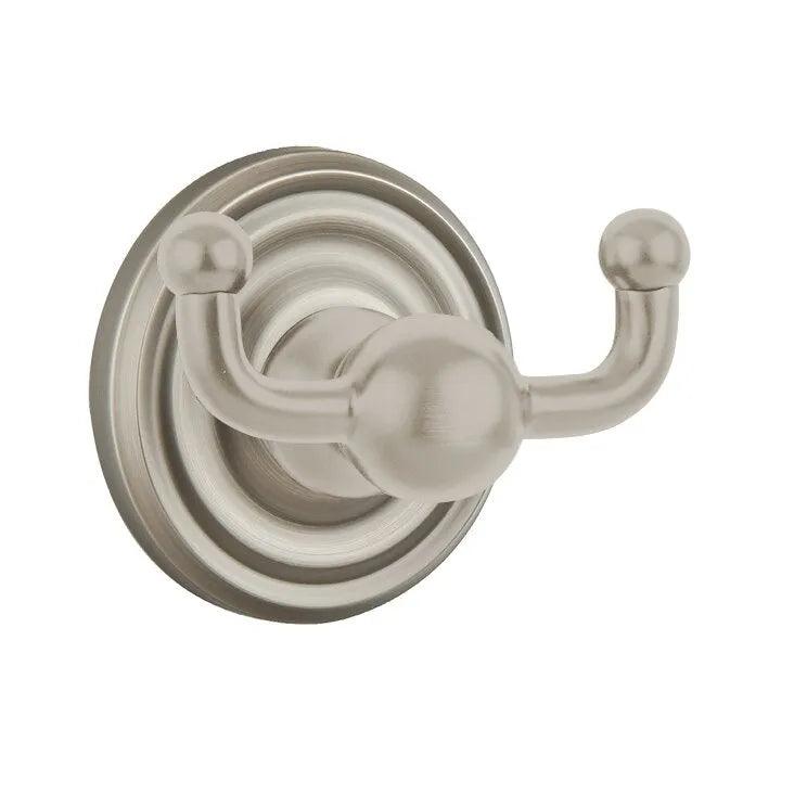 Emtek Traditional Brass Double Robe Hook With Regular Rosette in Pewter finish