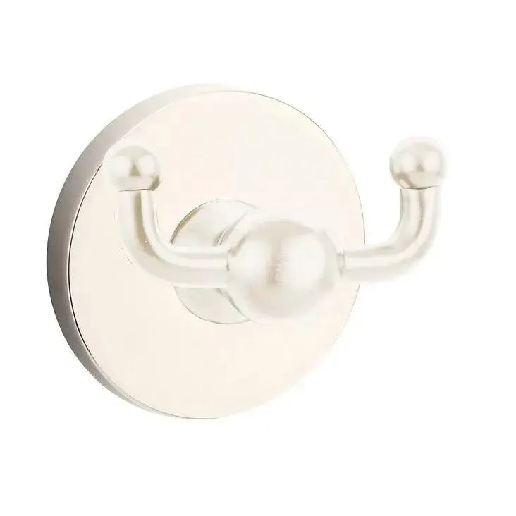 EmtekEmtek Traditional Brass Double Robe Hook With Small Disc Rosette in 